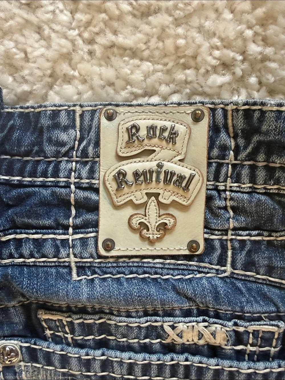 Rock Revival Men's Straight Leg Jeans in Dark Blue Wash